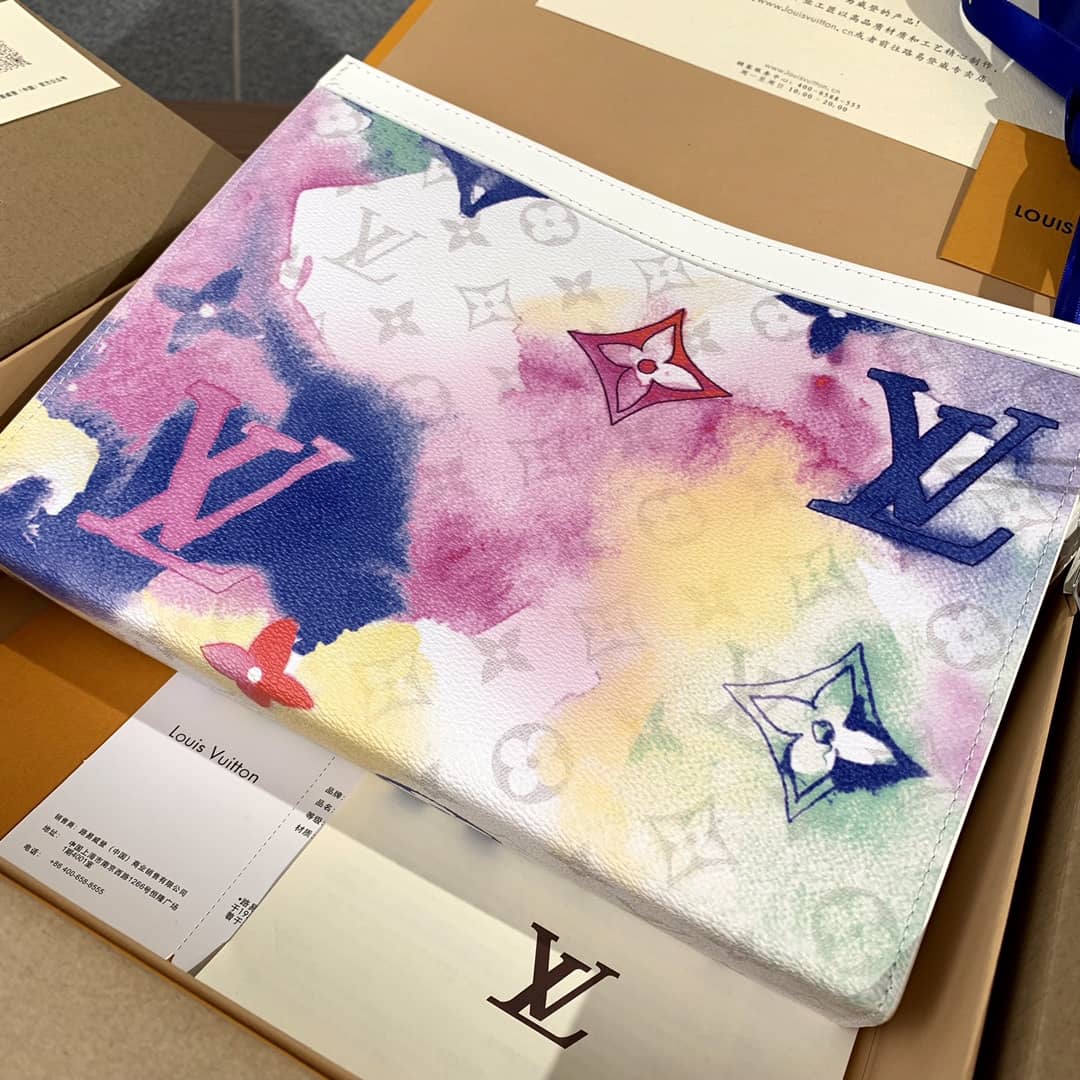 L0vis Vvtt0n Pochette Voyage Monogram Watercolor Replica Clutch Multicolor M80460