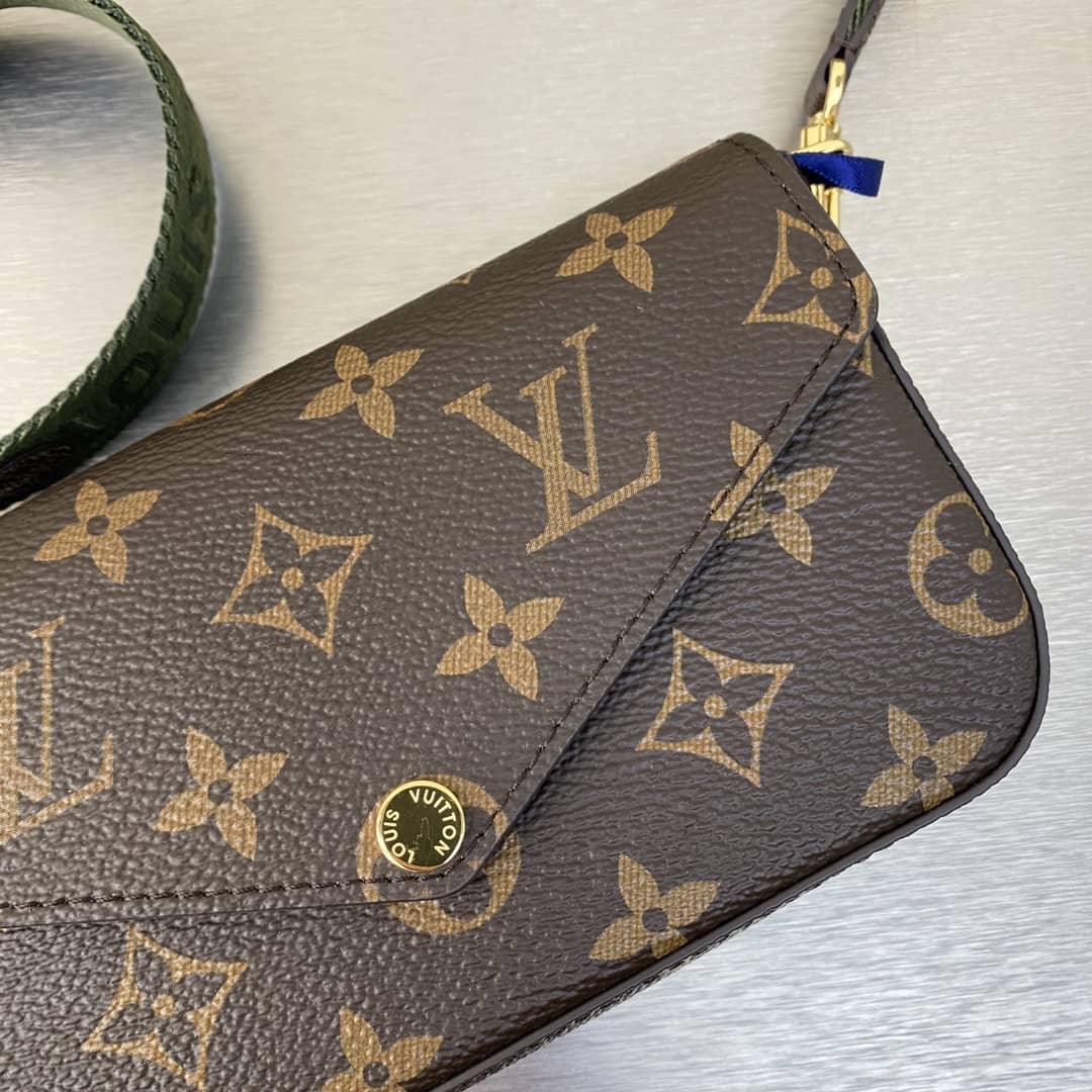 L0vis Vvtt0n Pochette Felicie Monogram Canvas Replica Green Strap M80091