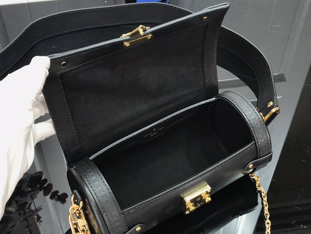 L0vis Vvtt0n Papillon Trunk Monogram Chain Replica Crossbody Bag Black M57835