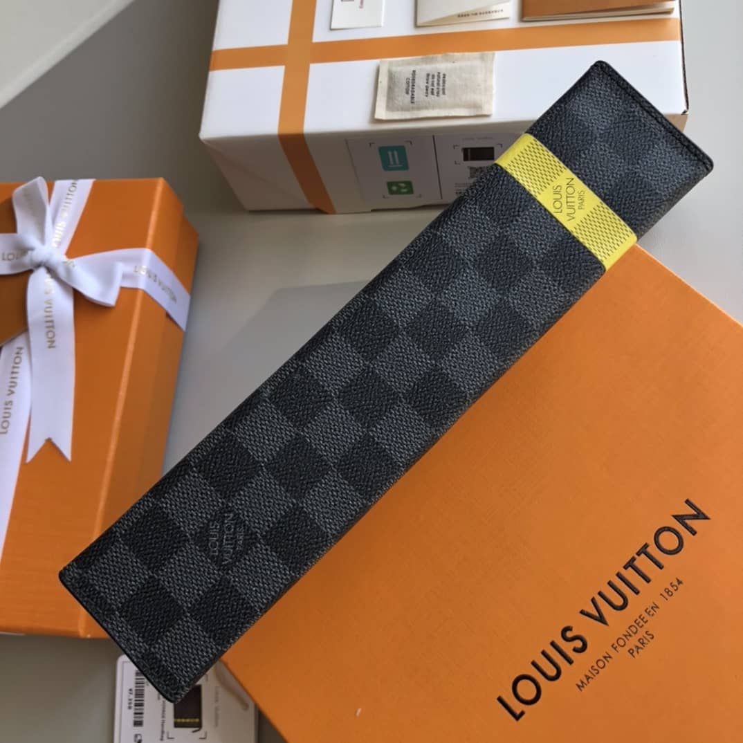 L0vis Vvtt0n Stripe Replica Pochette Voyage MM Damier Graphite Yellow N60107