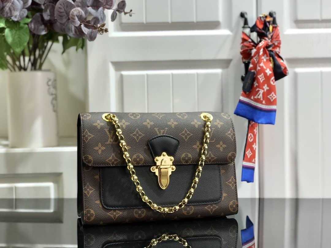 L0vis Vvtt0n Monogram Canvas Victoire Chain Bag Replica Black M41731