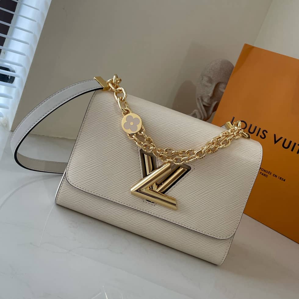 L0vis Vvtt0n Twist MM Epi Grained Leather White M59403 Replica Crossbody Bag