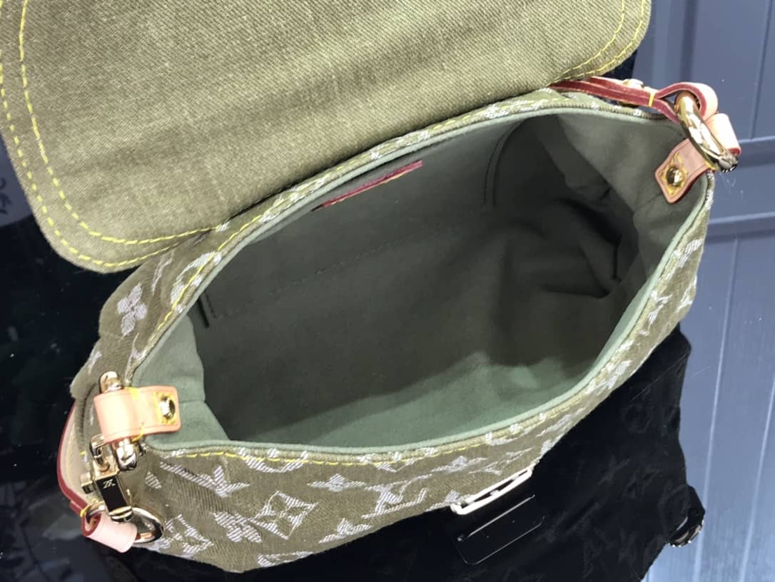 L0vis Vvtt0n Monogram Denim Mini Pleaty Replica Shoulder Bag Green M95050
