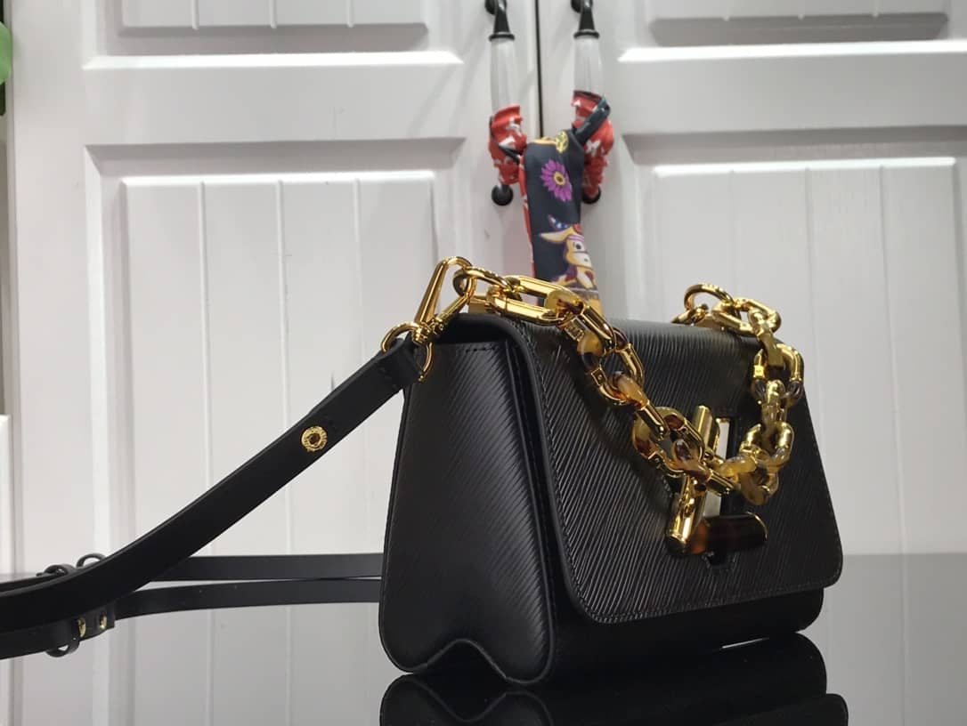 L0vis Vvtt0n Monogram 2Way Leather TWIST Replica Handbag Black M58526