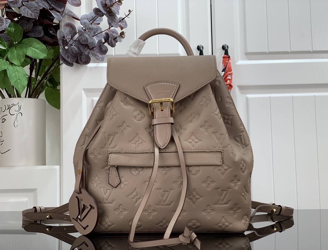 L0vis Vvtt0n Ann Platt Montsouris PM Noir Leather Replica Backpack Beige M45205