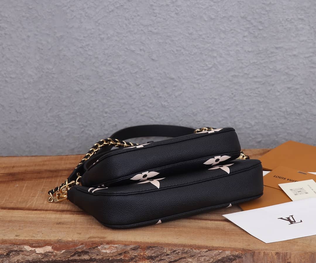 L0vis Vvtt0n Pochette Monogram Empreinte Cowhide Leather Replica Crossbody Bag Black M45777