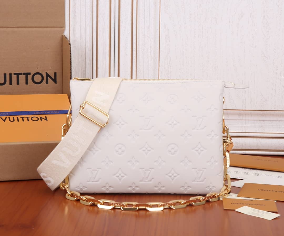 L0vis Vvtt0n Coussin PM Monogram Embossed Replica Crossbody Bag White M57790