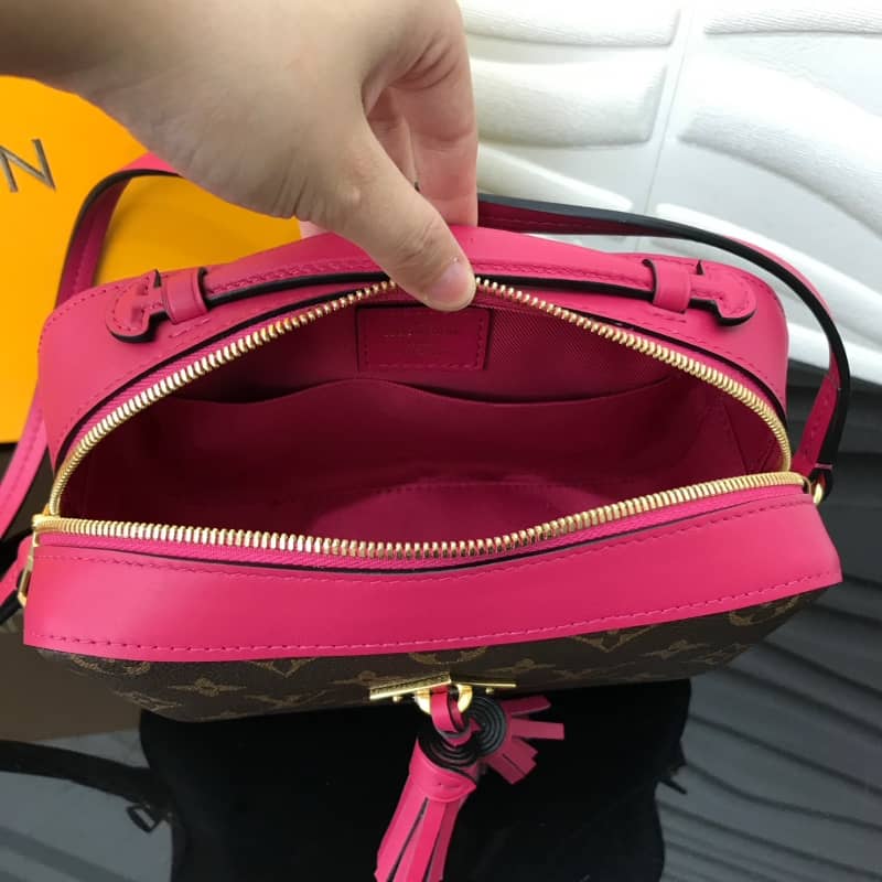 L0vis Vvtt0n Saintonge Monogram Canvas Replica Shoulder Bag Pink Red M43557