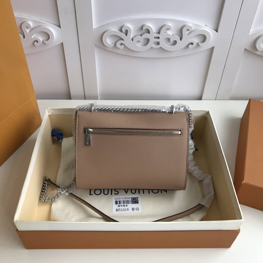 L0vis Vvtt0n MyLockMe BB Calf Chain Replica Shoulder Bag Apricot White M51418