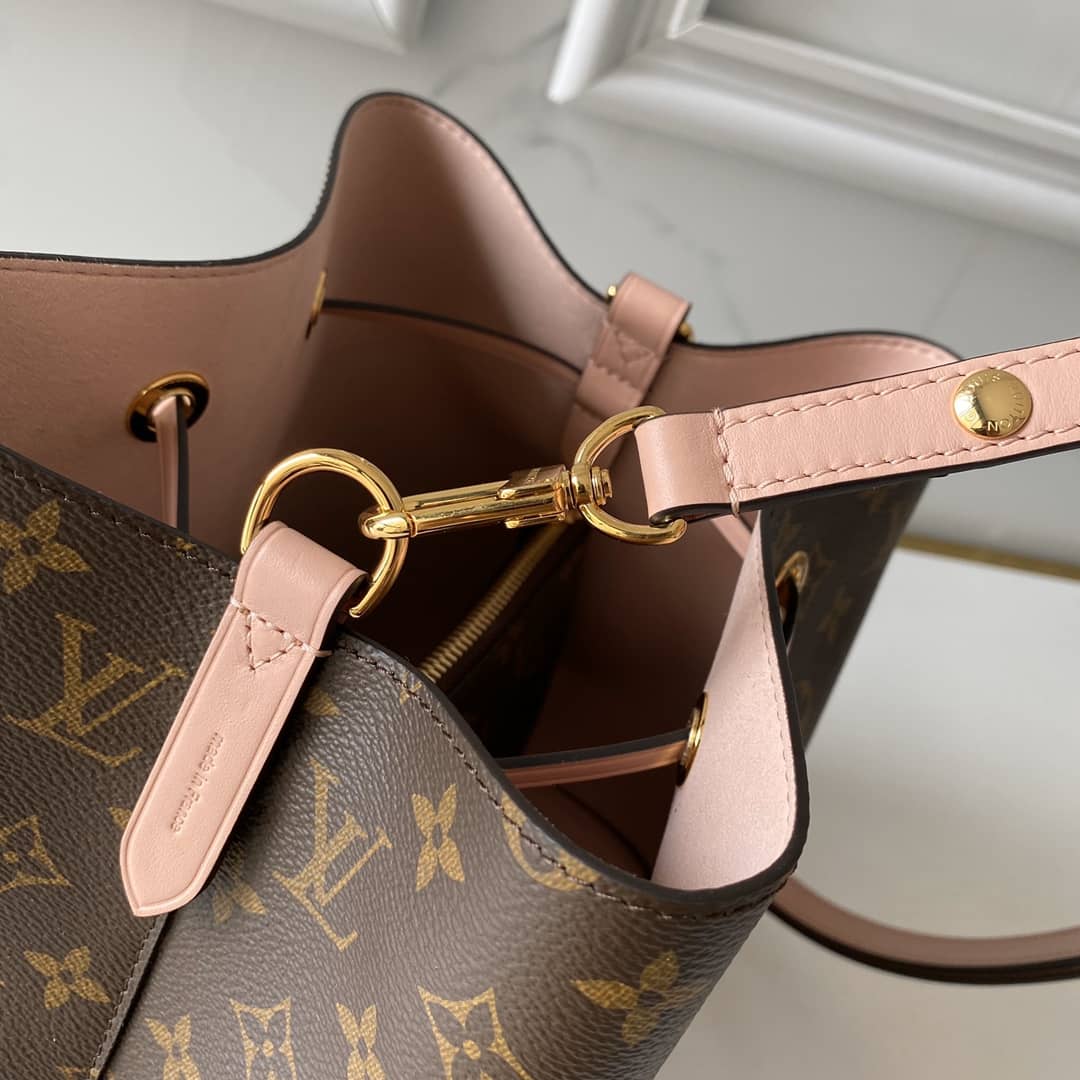 L0vis Vvtt0n Neo Noe Monogram Replica Drawstring Bag Rose M44022