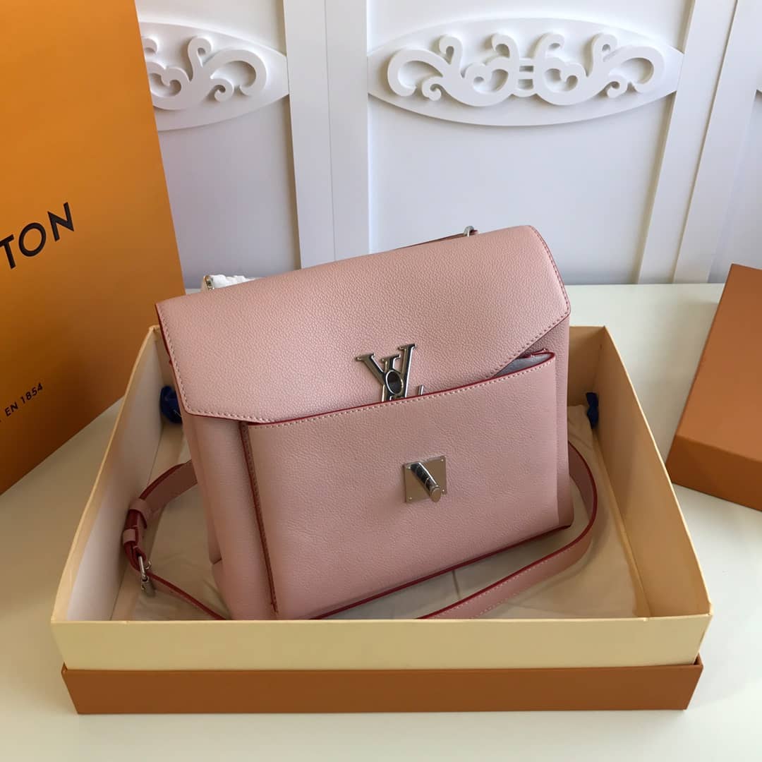 L0vis Vvtt0n MyLockMe 2way Leather Grain Replica Satchel Pink M54849