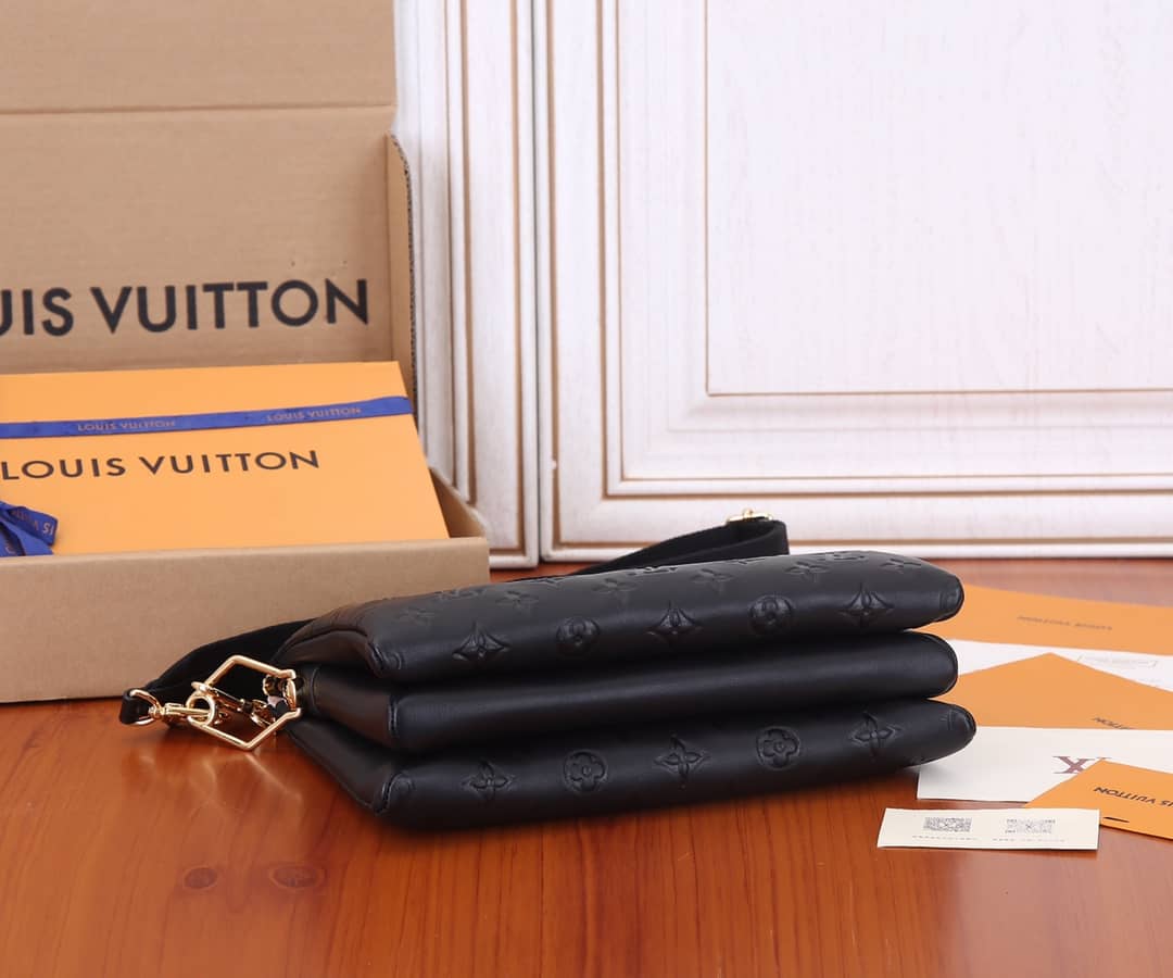 Best Replica L0vis Vvtt0n Coussin PM Monogram Embossed Replica Crossbody Bag Black M57790(ColaReps)