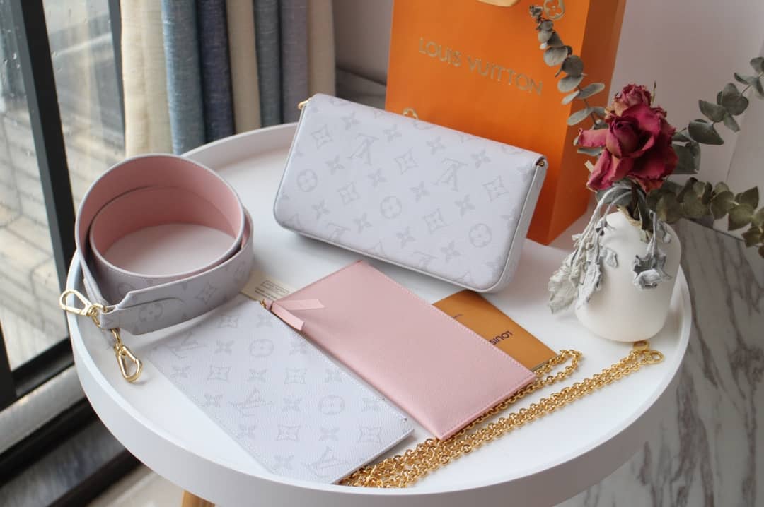 L0vis Vvtt0n Felicie Crossbody Small Canvas Leather Replica Bag White M61276