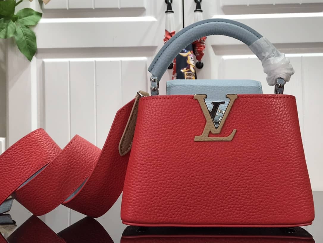 L0vis Vvtt0n Capucines Mini Taurillon Leather Replica Bag Red M57520