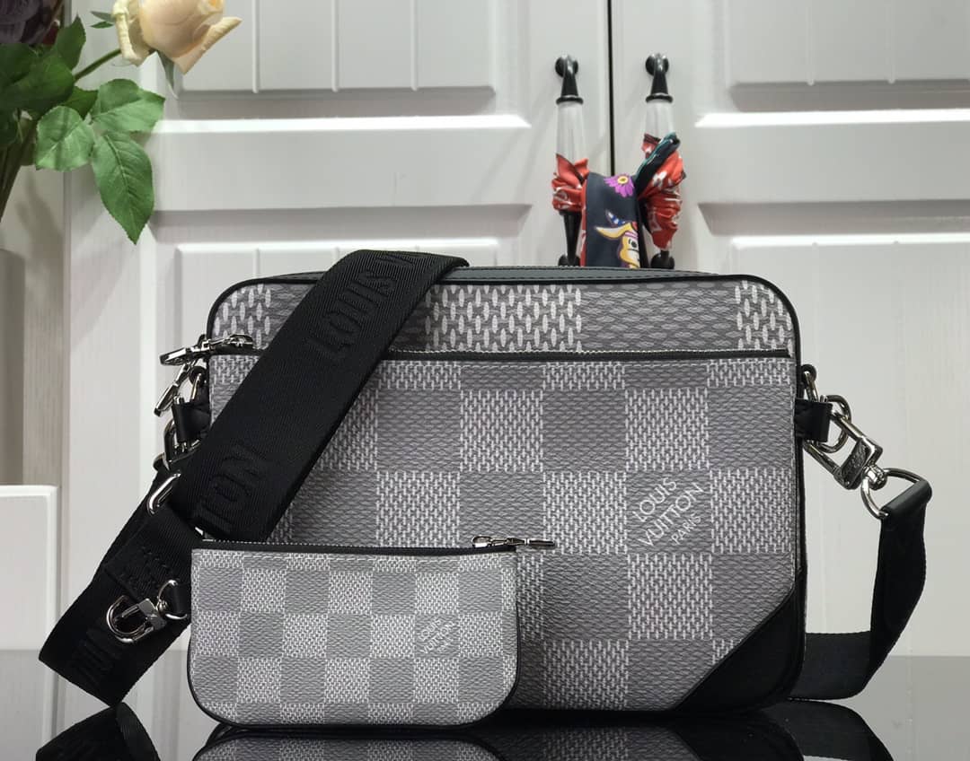 L0vis Vvtt0n Virgil Abloh Trio Multi Replica Messenger Bag Gray M69443