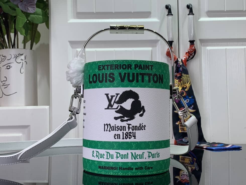 L0vis Vvtt0n Paint Can Small Green M81592 Replica Bucket Bag