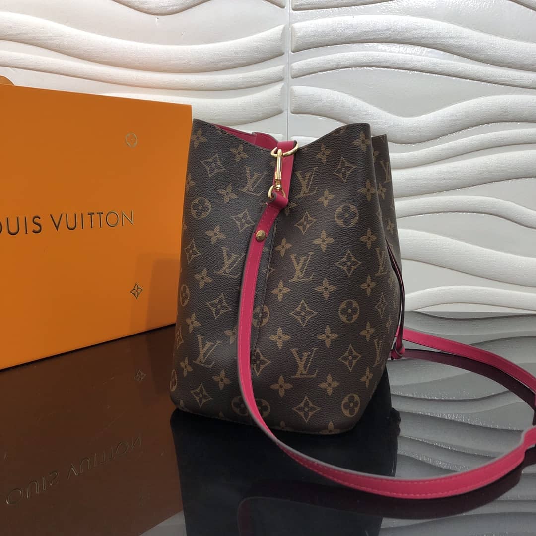 L0vis Vvtt0n Neonoe Replica Bucket Bag Brown Pink Red M44020