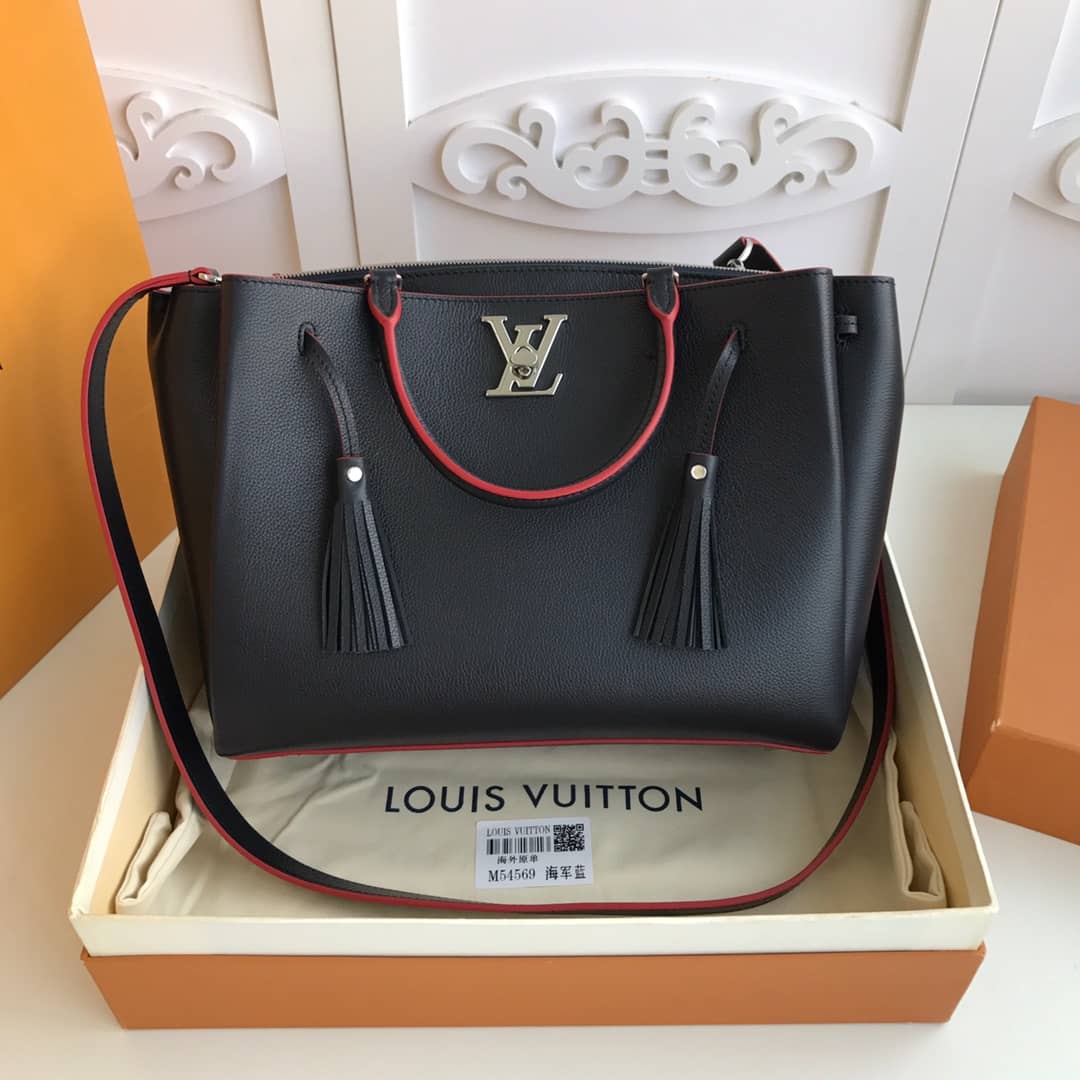 L0vis Vvtt0n Lockmeto Leather Tote Replica Black M54569