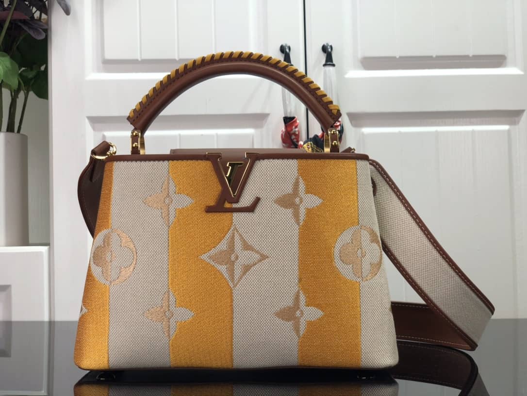 L0vis Vvtt0n Capucines Embroidery Replica Bag Orange M48865