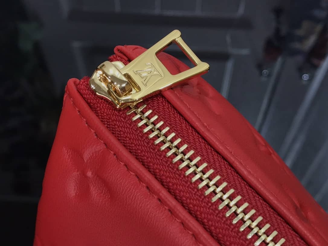L0vis Vvtt0n Cream Coussin PM Monogram Embossed Lambskin Replica Bag Red M57793