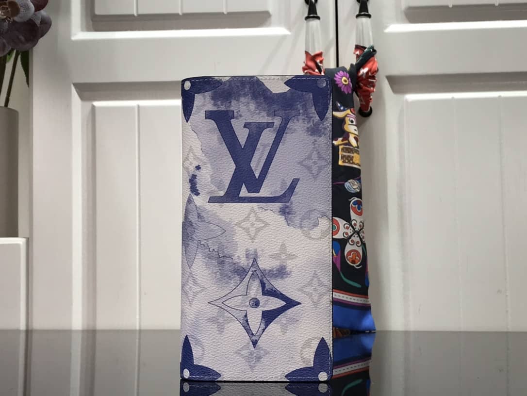 L0vis Vvtt0n Monogram Card Holder Replica On Strap Blue M80457