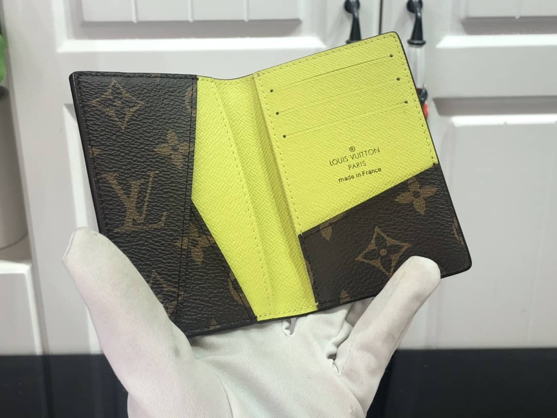 L0vis Vvtt0n Pocket Organizer Monogram Neon Card Holder Replica Yellow M80779