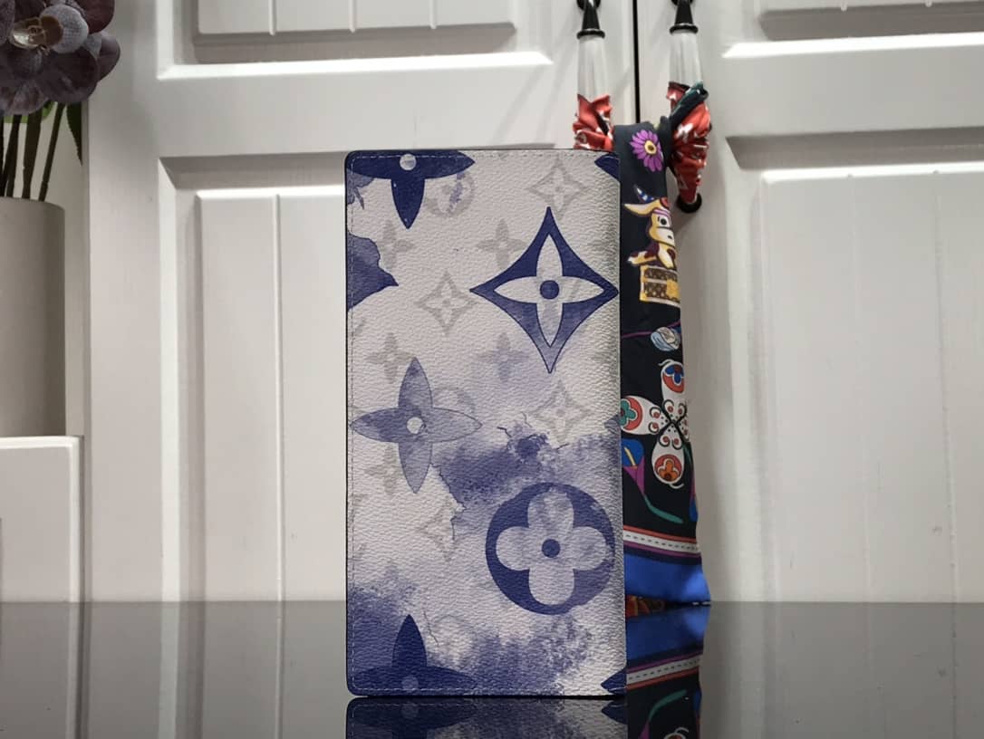 L0vis Vvtt0n Monogram Card Holder Replica On Strap Blue M80457