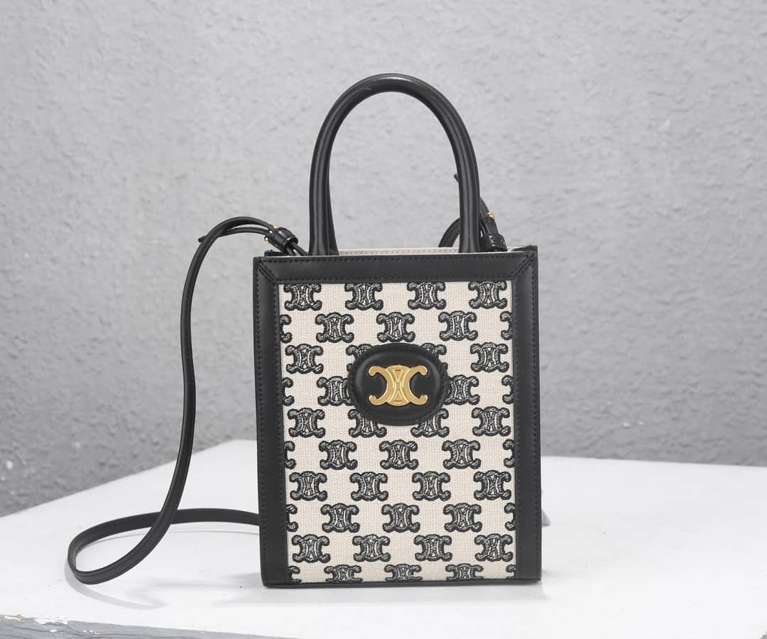 Ce1i*e Dupe  Triomphe Canvas Small Cabas Vertical Replica Bag