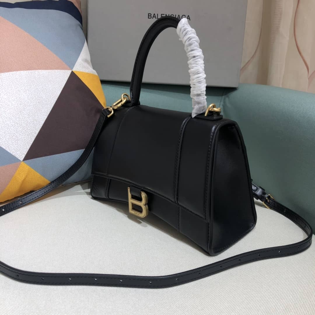 Ba1en*iaga Hourglass Leather Top Handle Replica Bag