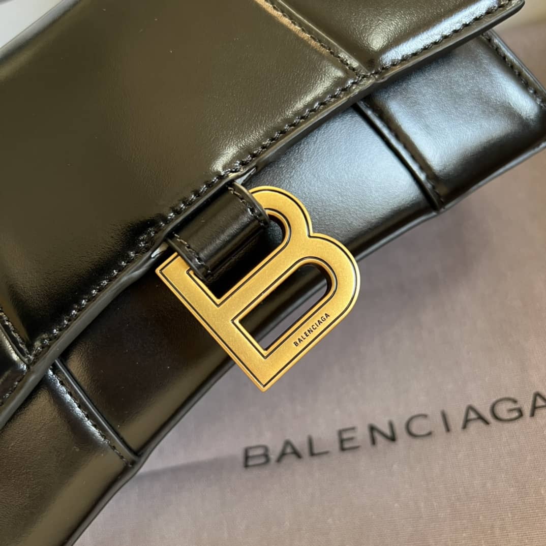 Ba1en*iaga Hourglass Leather Top Handle Replica Bag