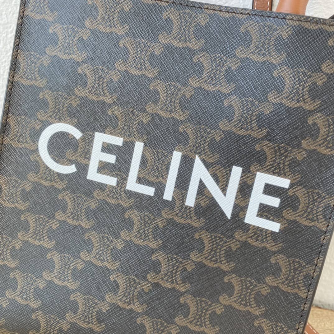 Ce1i*e Triomphe Canvas Calfskin Mini Vertical Cabas Replica Bag