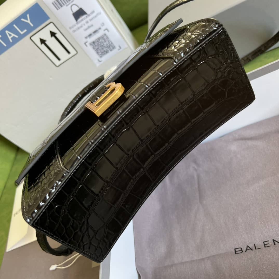 Ba1en*iaga Hourglass Leather Top Handle Replica Bag