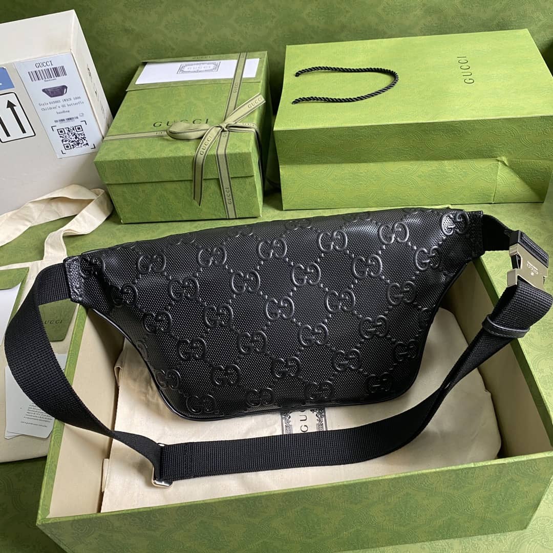 Gvc*1 GG Embossed Leather Belt Bag Bumbag Replica 645093