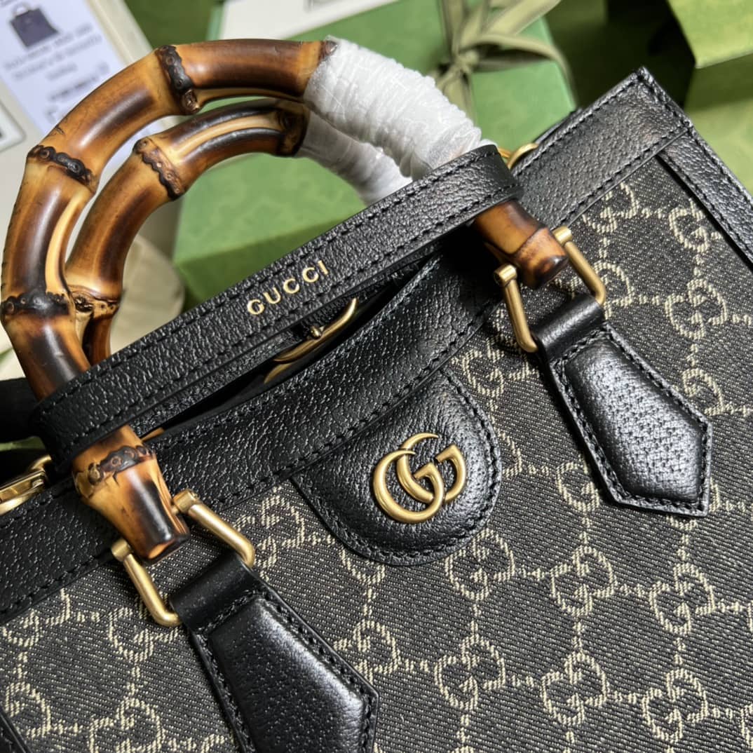 Gvc*1 Diana GG Small Black 660195 Replica Tote Bag