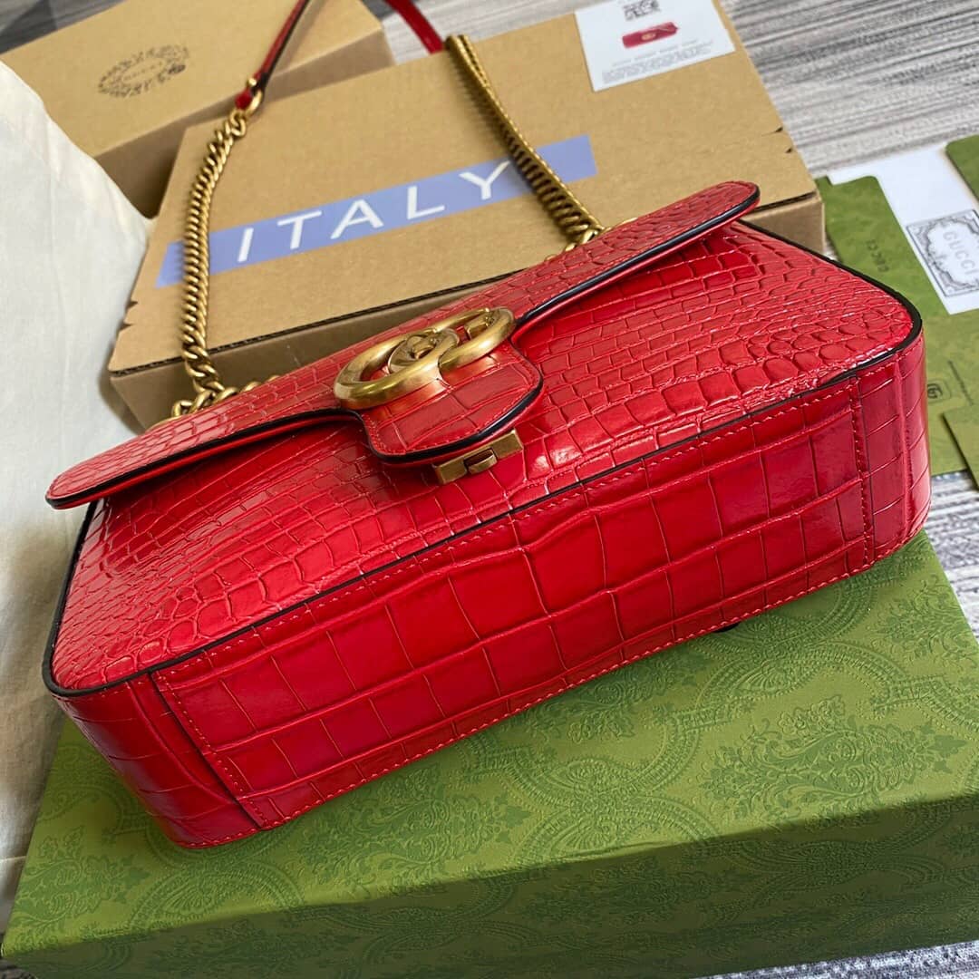Gvc*1 GG Marmont Matelasse Shoulder Bag Replica Red 443497