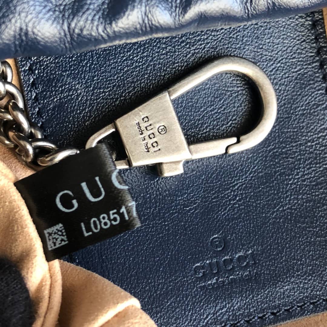Gvc*1 GG Marmont Mini Bucket Crossbody Bag Replica Blue 575163