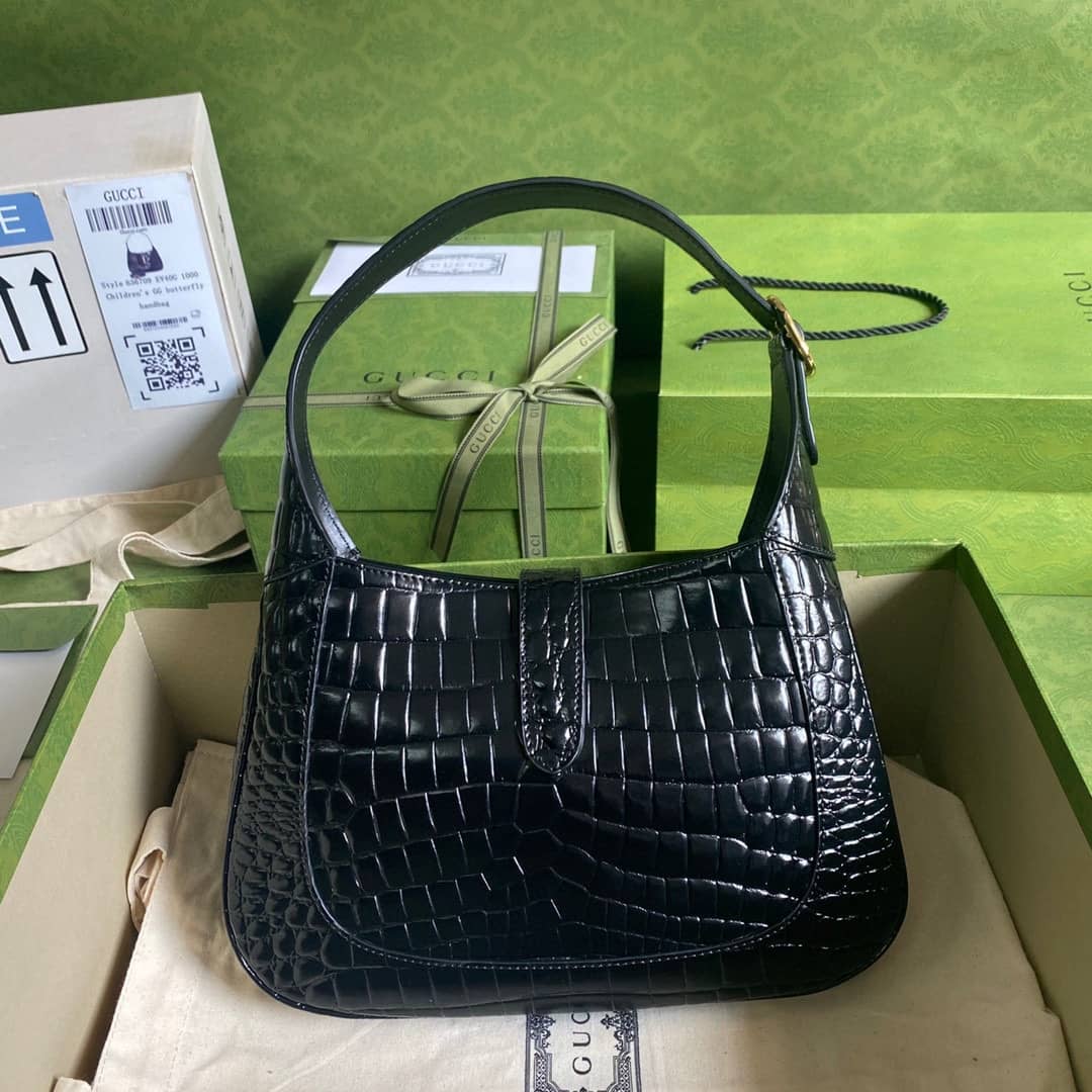 Gvc*1 GG Jackie 1961 Small Hobo Shoulder Bag Replica Black 636709