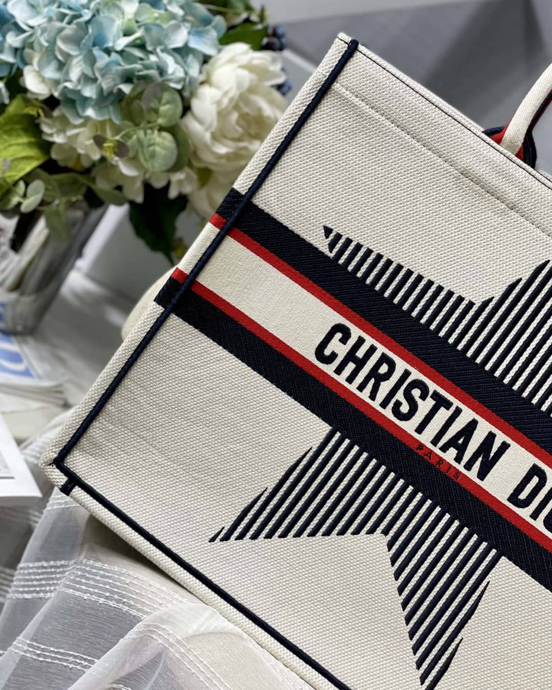 Chr1st1an D10r CD Book Embroidery Replica Tote
