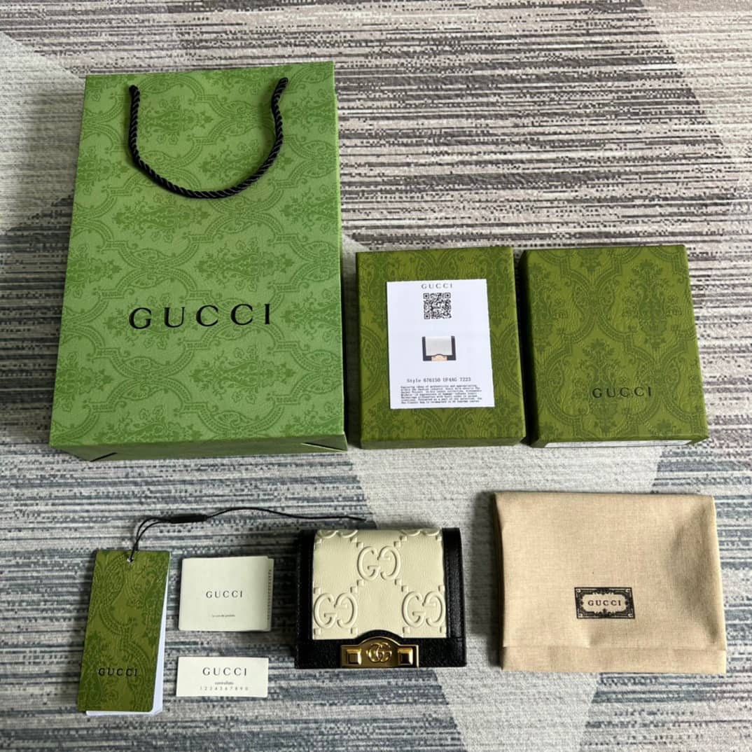 Gvc*1 GG Card Case Wallet White 676150 Replica