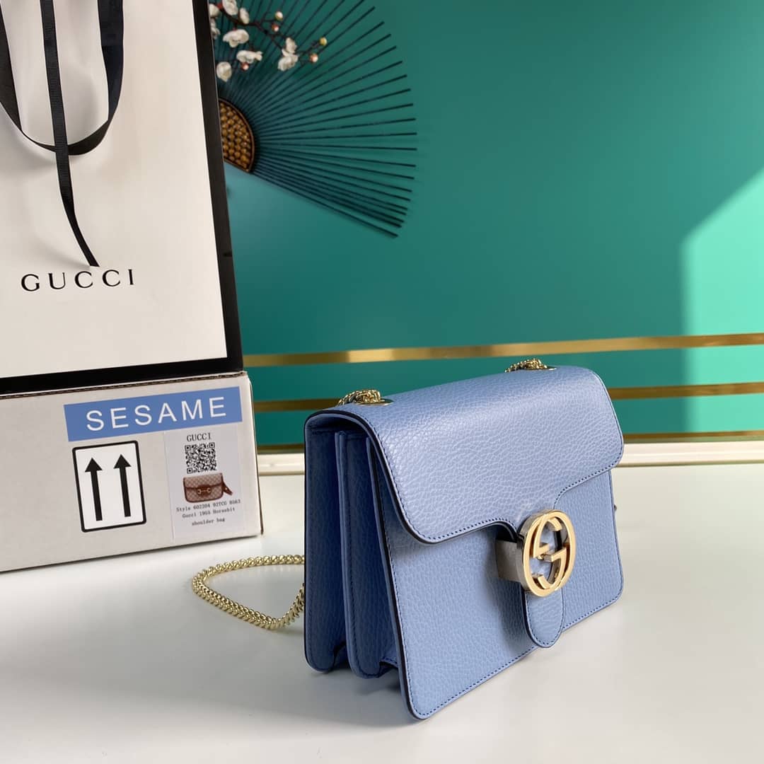 Gvc*1 Interlocking Leather Chain Crossbody Bag Replica 510304