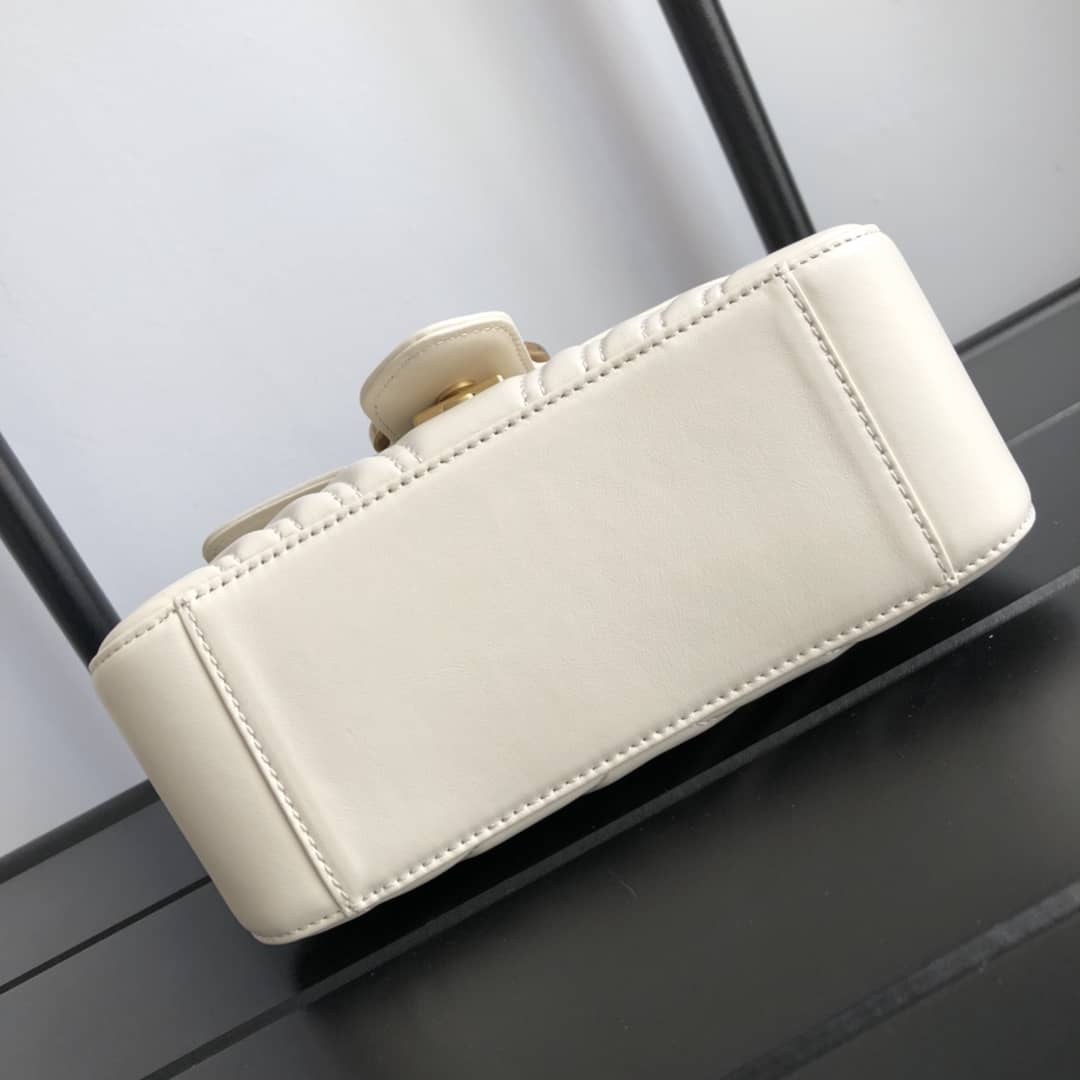 Gvc*1 GG Marmont Mini Leather Top Handle Bag Replica White 547260