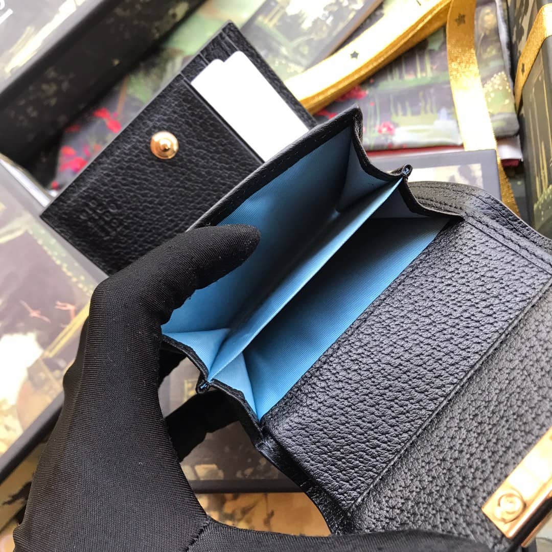 Gvc*1 Padlock Bee Star Print Calfskin Wallet Replica 453155