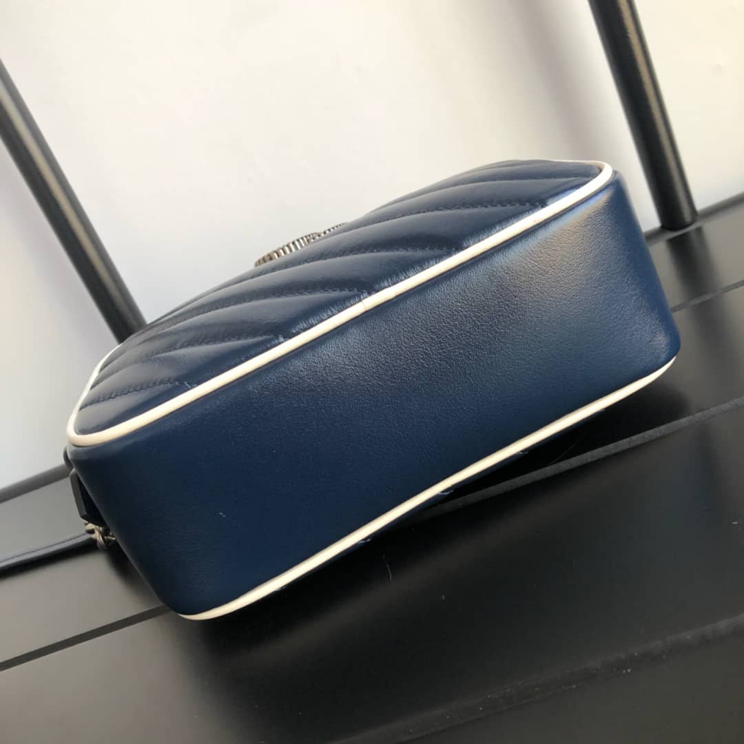Gvc*1 GG Marmont Matelassé Mini Bag Replica Blue 448065