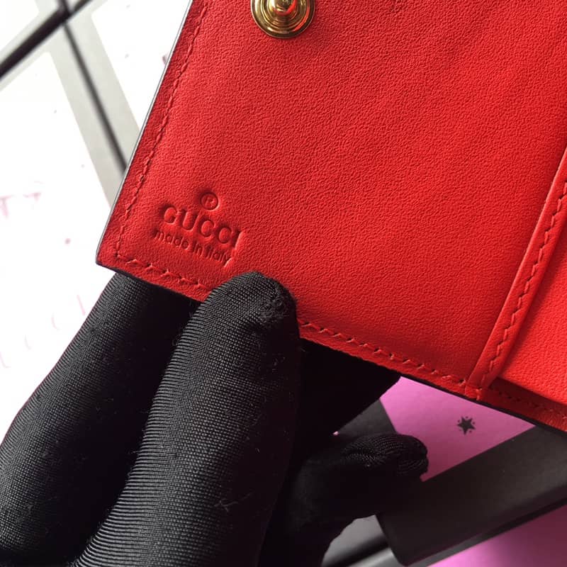 Gvc*1 Padlock Bee Star Print Calfskin Wallet Replica 453155