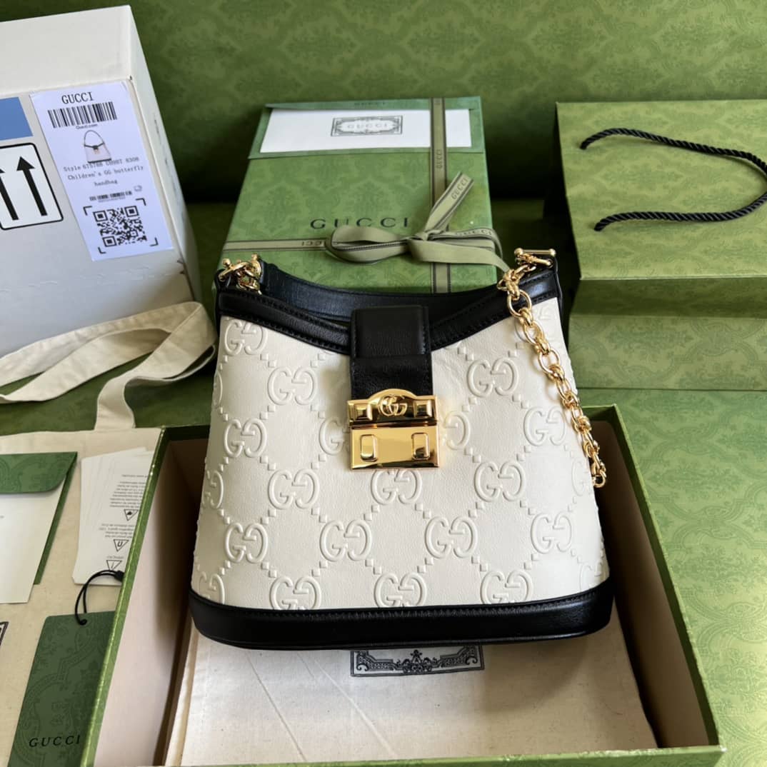 Gvc*1 Small GG White 675788 Replica Shoulder Bag