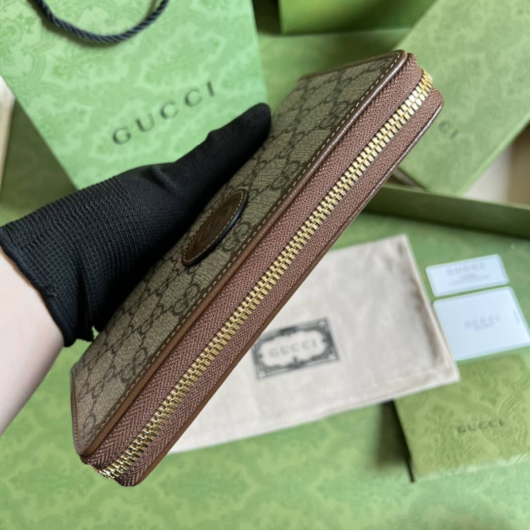 Gvc*1 Interlocking G Zip Around Wallet Replica 673003