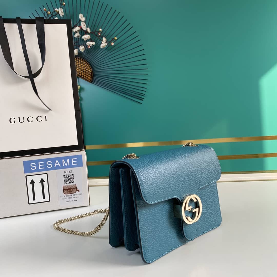 Gvc*1 Interlocking Leather Chain Crossbody Bag Replica 510304