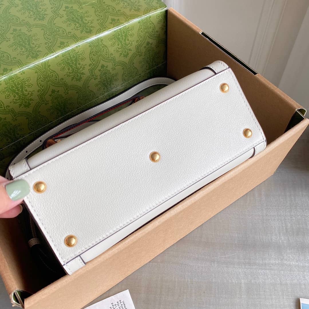 Gvc*1 Diana Mini Bamboo Tote Bag Replica White 655661
