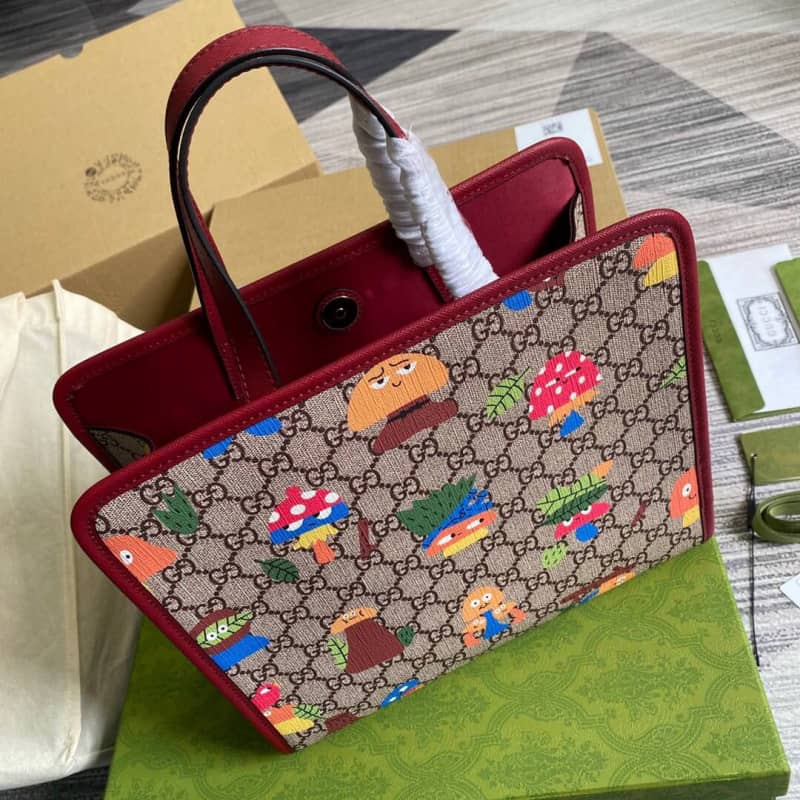 Gvc*1 GG Svp*me Kids Girl Tote Replica Red 605614