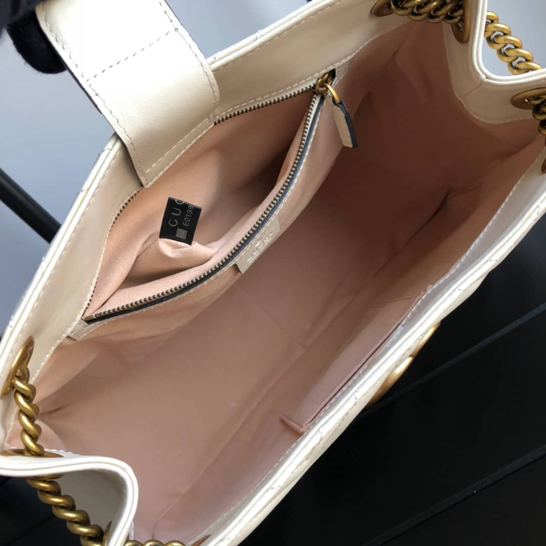 Gvc*1 GG Marmont Chain Shoulder Bag Replica White 453569